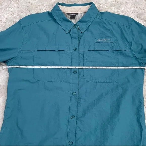 Eddie Bauer Womens Adventurer Pro Teal Field Shirt Size S - Picture 6 of 9